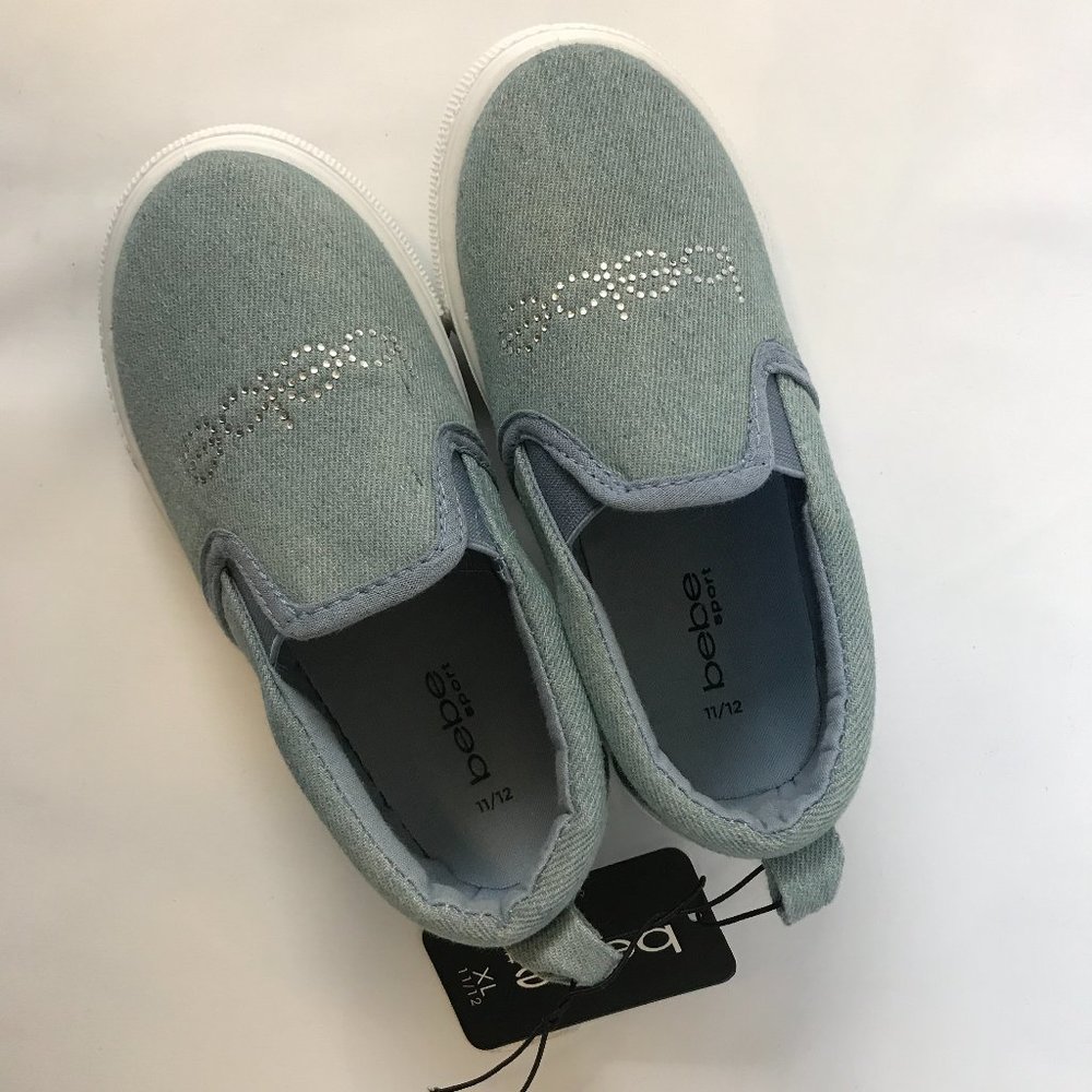 Girls Bebe Sport Light Denim Sneaker size 11/12